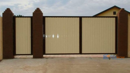 Откатные ворота DoorHan с калиткой и автоматическим приводом 1300х3500