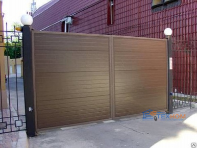Откатные ворота DoorHan с сэндвич-панелью 1400x4800 под ключ