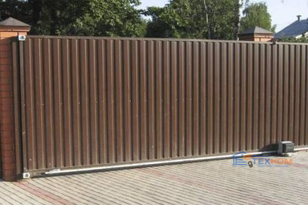 Откатные ворота DoorHan с профлистом 1500x4300